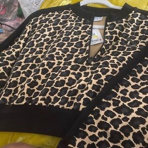 PUMA animal print crop top sweater
